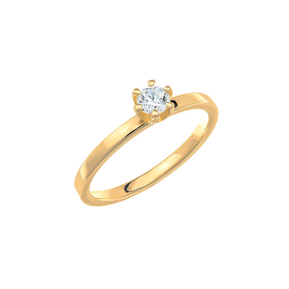 Diamantring i 18K guld, 59