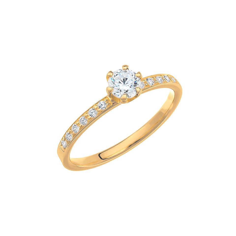 Diamantring i 18K guld, 52