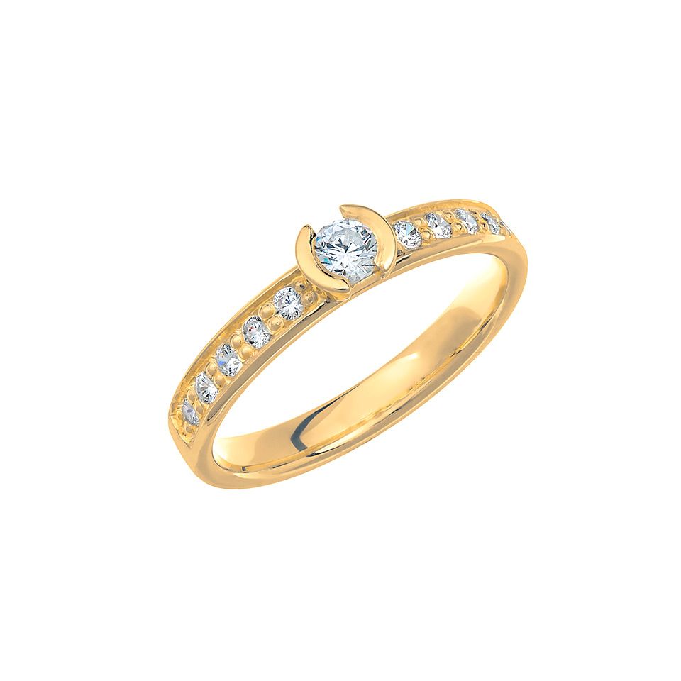 Diamantring i 18K guld, 51