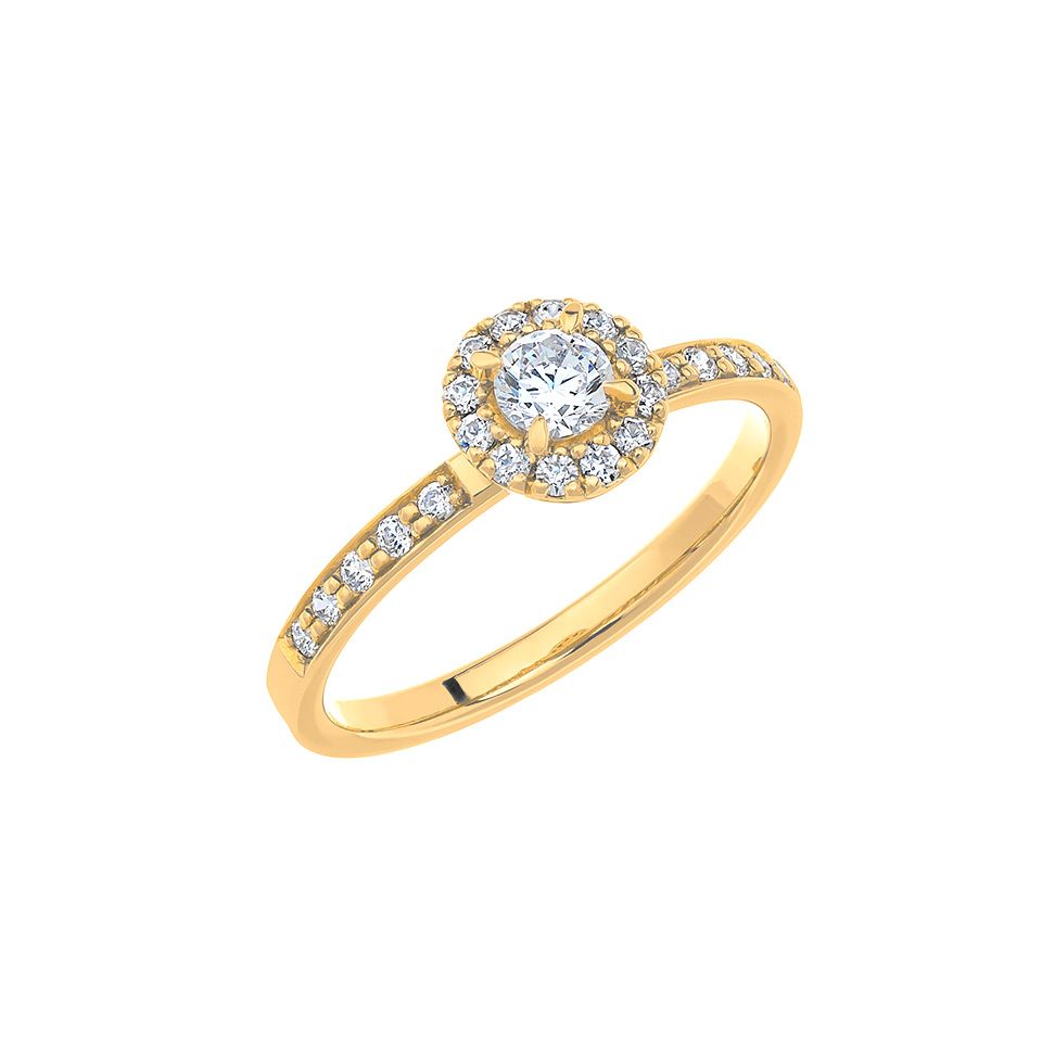 Diamantring i 18K guld, 49