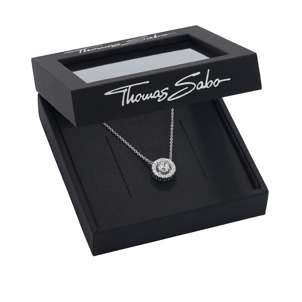 Halsband i &auml;kta silver