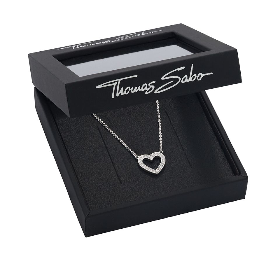 Halsband i &auml;kta silver med kubisk zirkonia