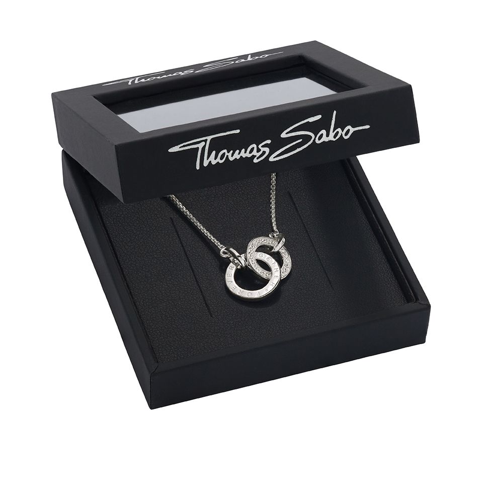 Halsband i &auml;kta silver