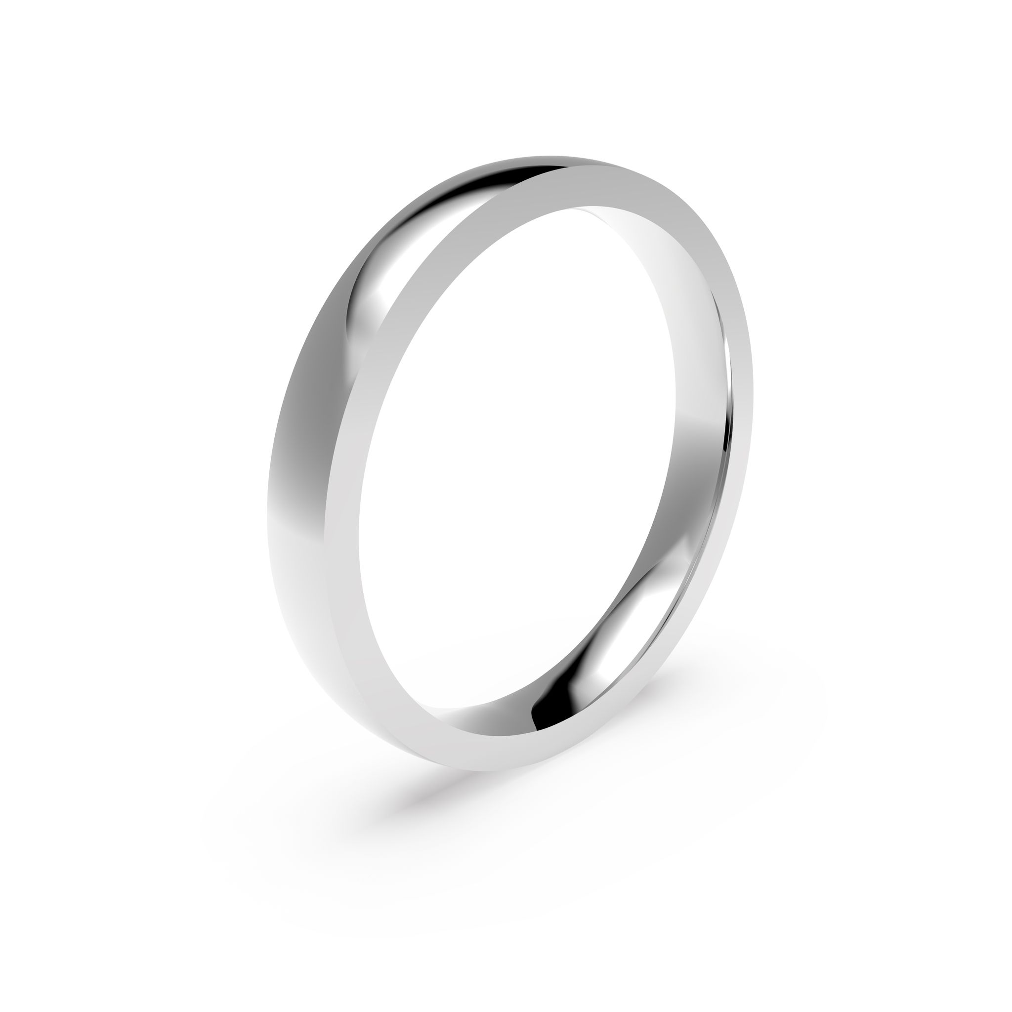 F&ouml;rlovningsring i platina 3mm, 51