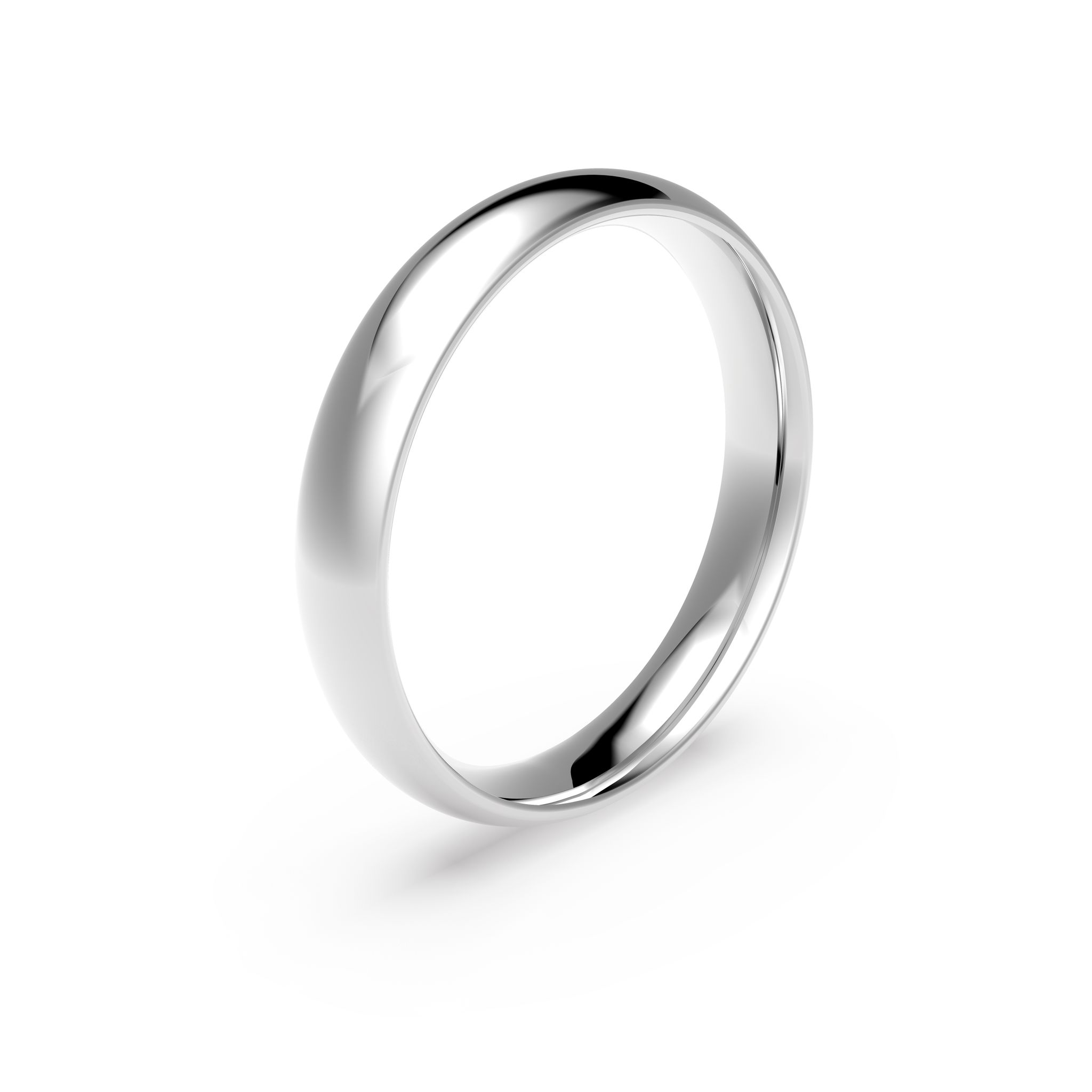 F&ouml;rlovningsring i platina 4mm, 55