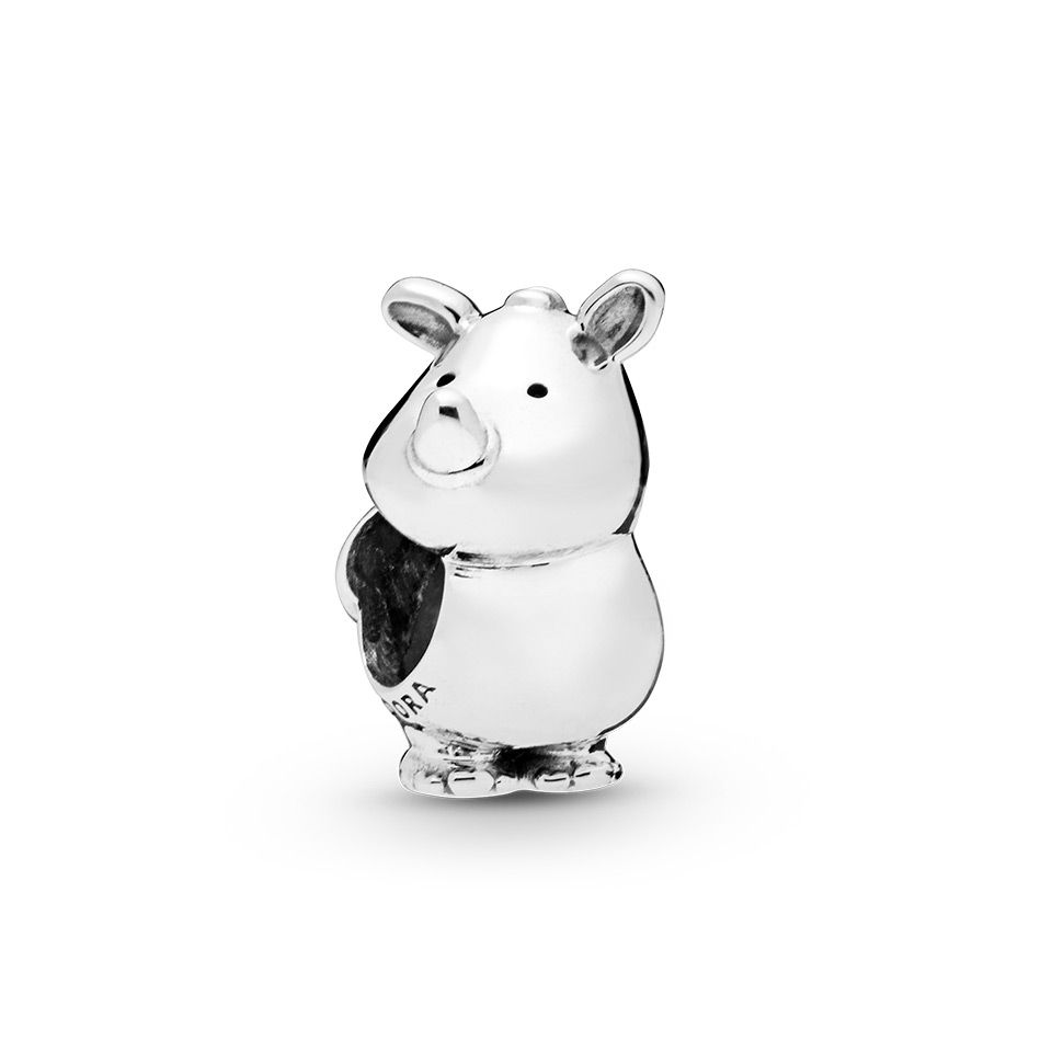 Berlock i äkta silver Baby Rhino noshörning.