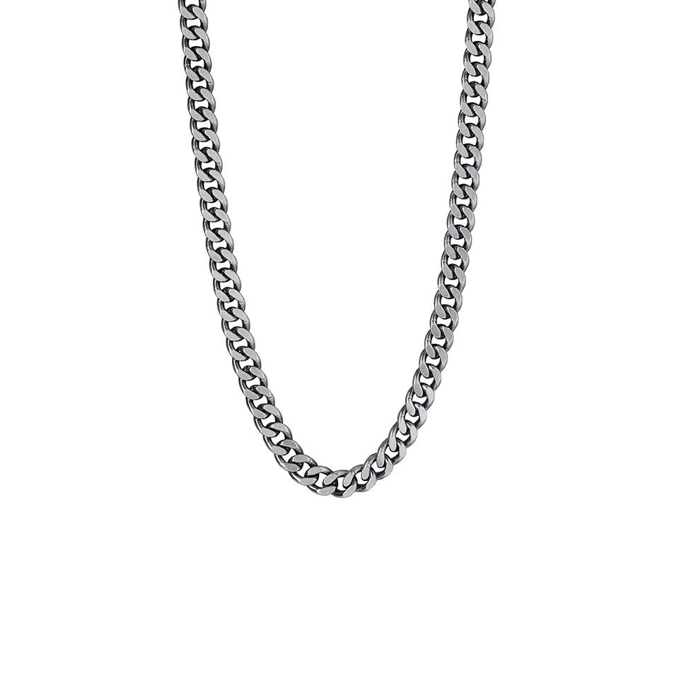 Halsband i &auml;kta silver 50 cm