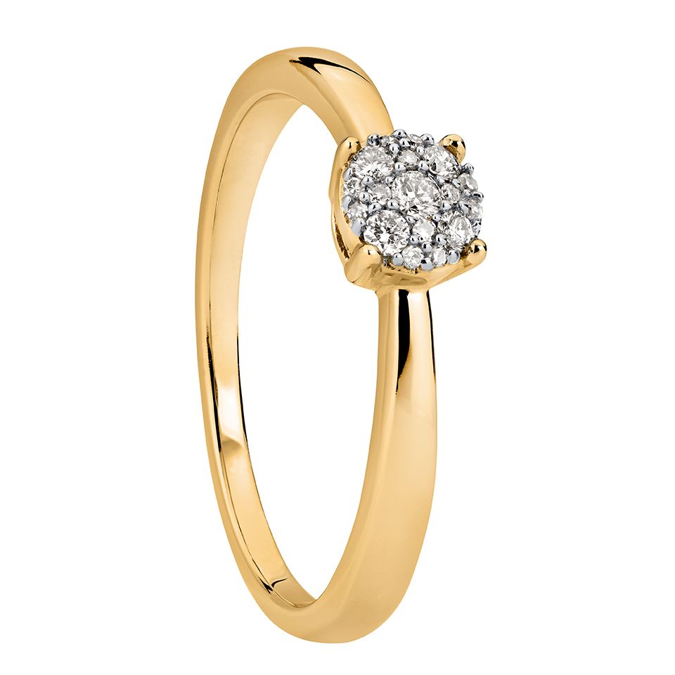 Diamantring i 18K guld, 19.0