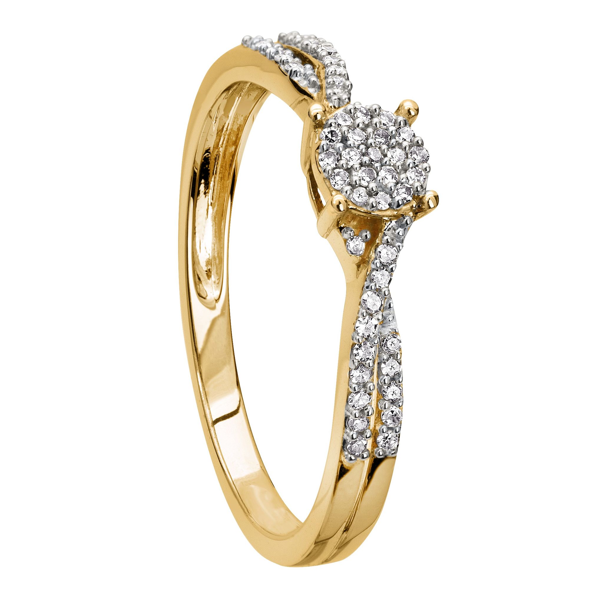 Diamantring i 18K guld, 18.0