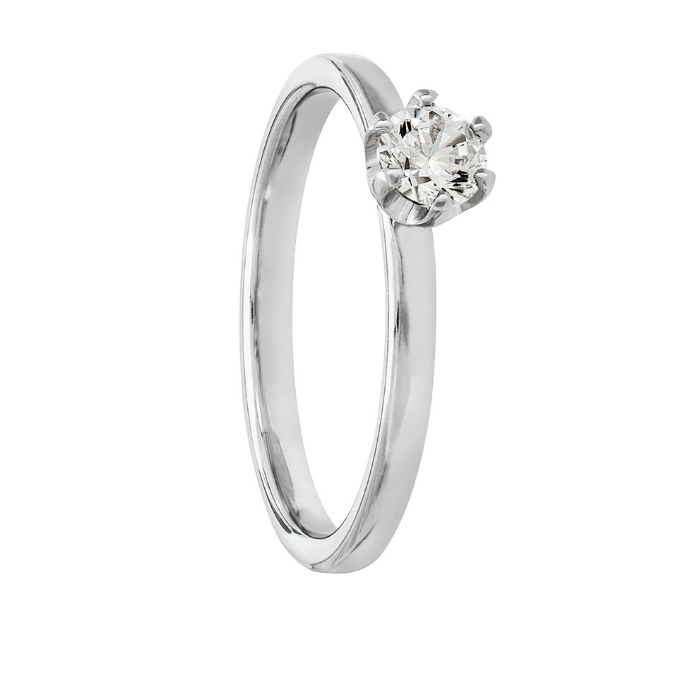 Diamantring i 18K guld, 61