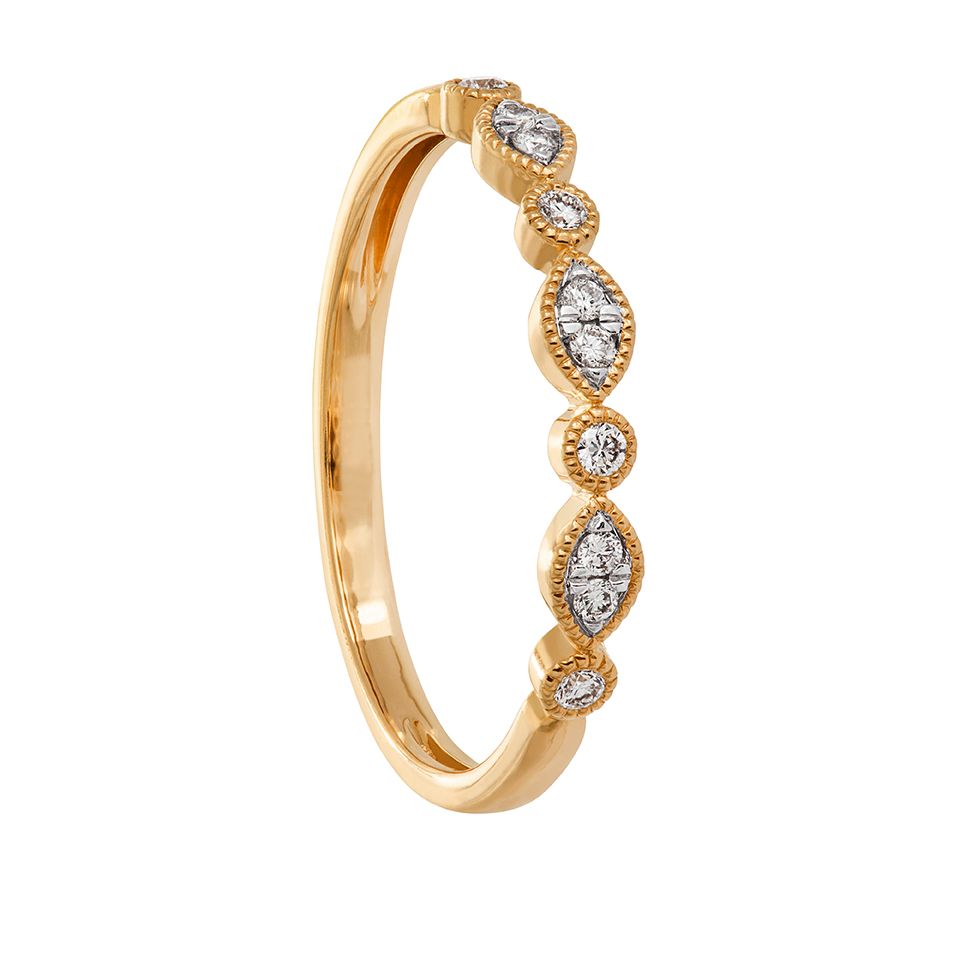 Diamantring i 18K guld, 18.5