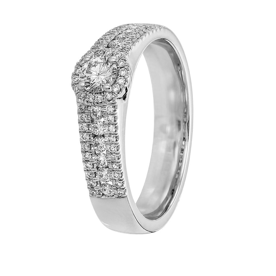 Diamantring i 18K guld, 18.5