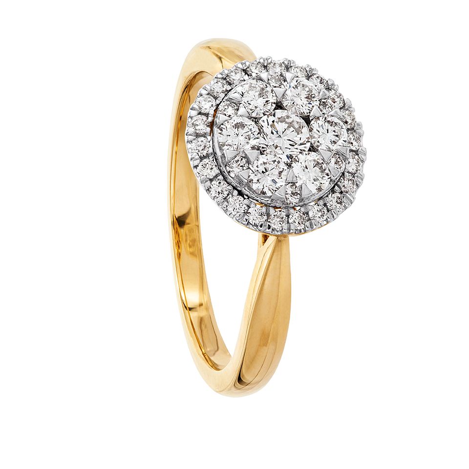 Diamantring i 18K guld, 15.5