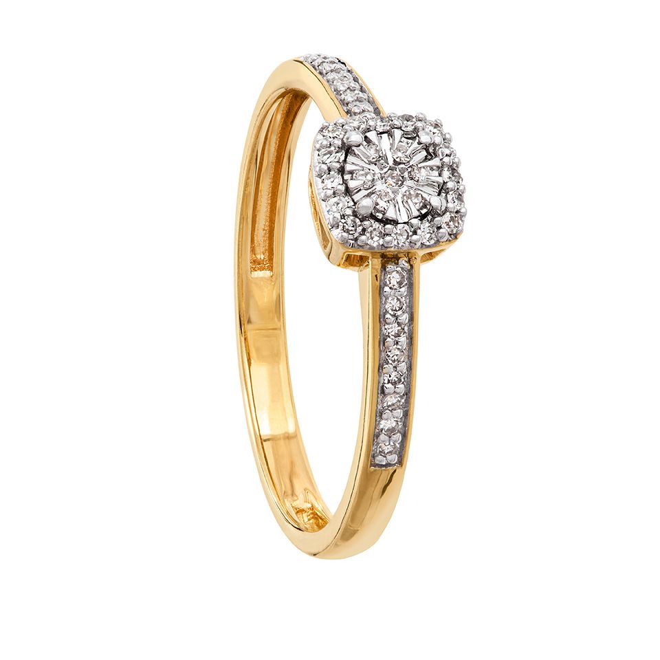 Diamantring i 18K guld, 18.5