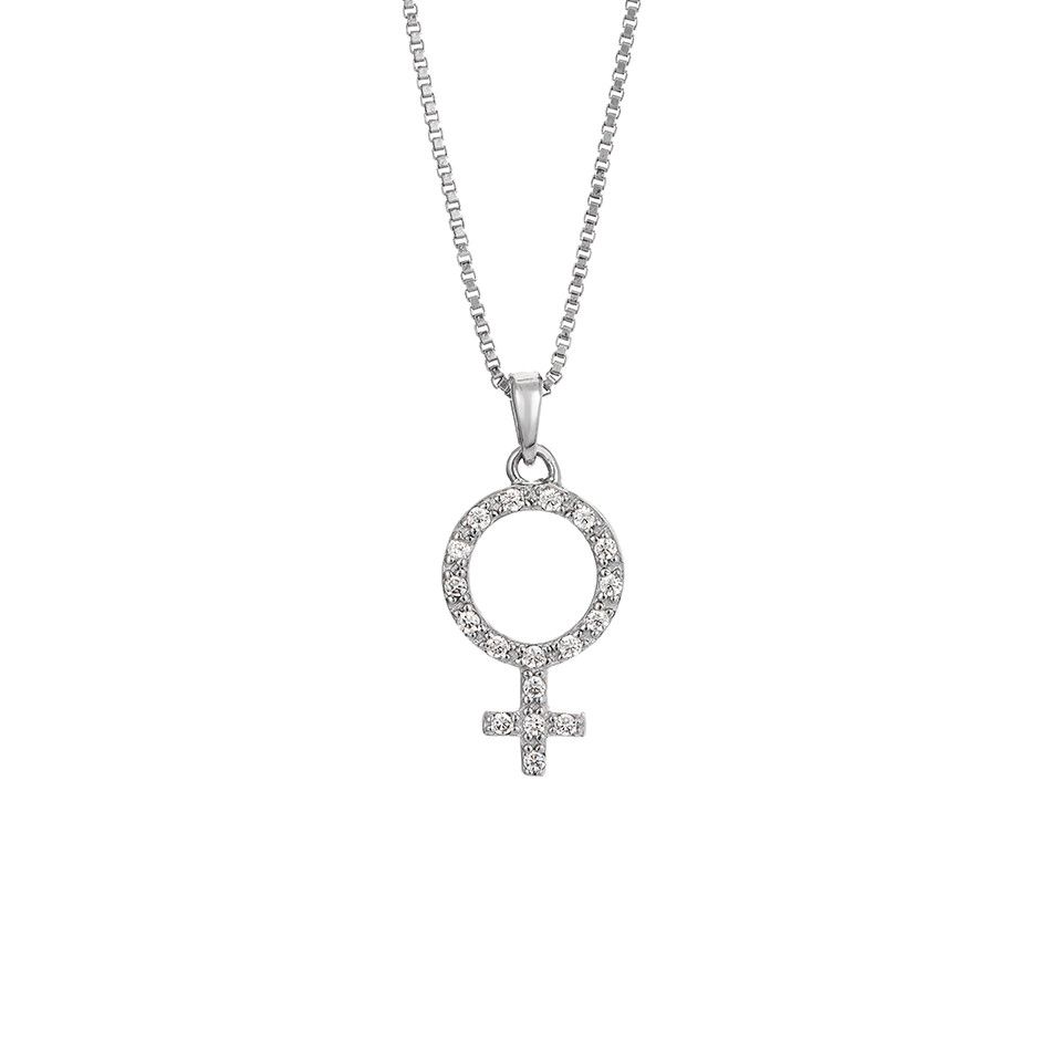 Halsband i &auml;kta silver