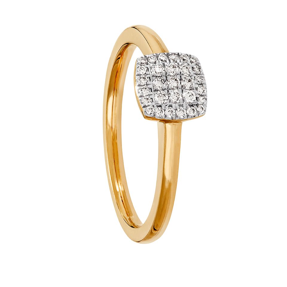 Diamantring i 18K guld, 15.5