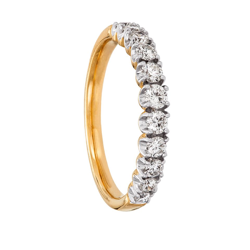 Diamantring i 18K guld, 17.5