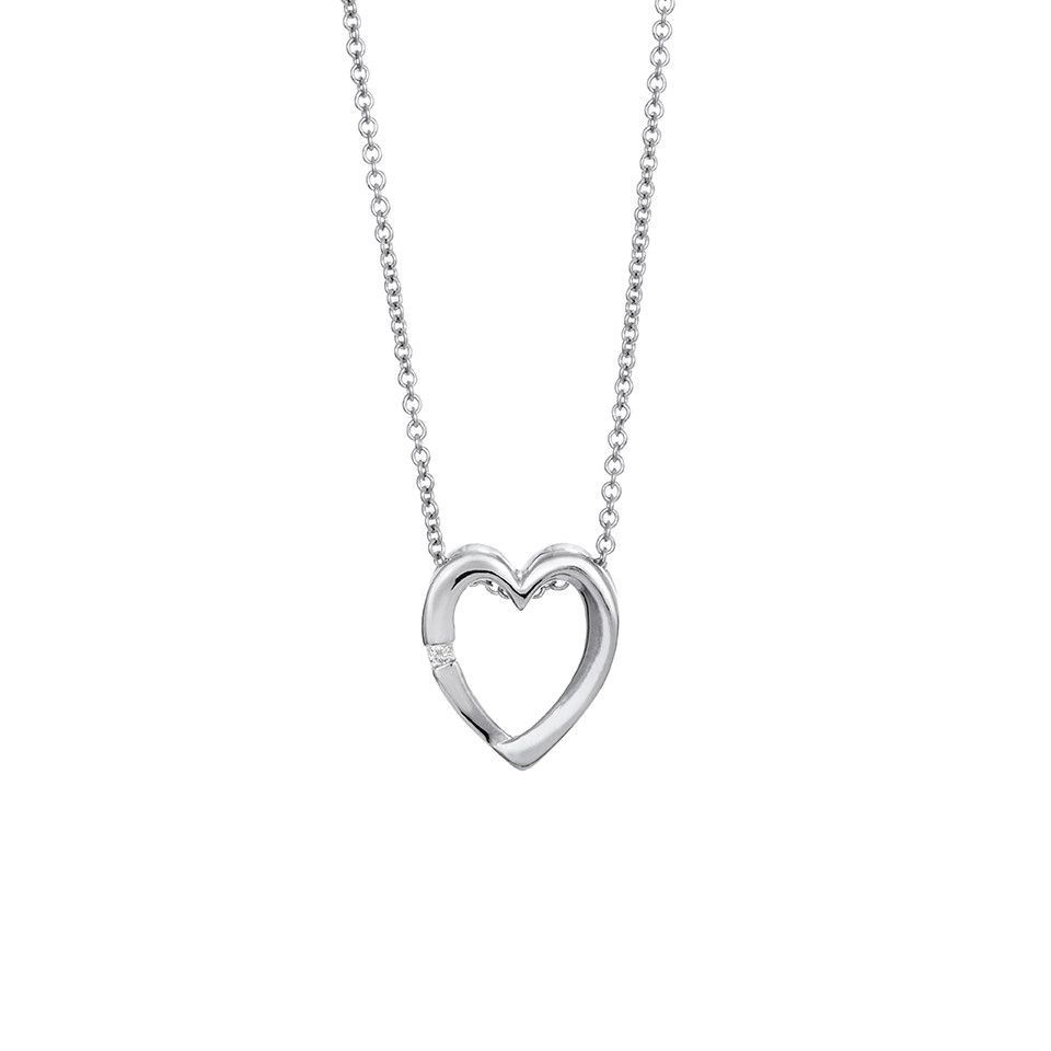 Halsband i &auml;kta silver