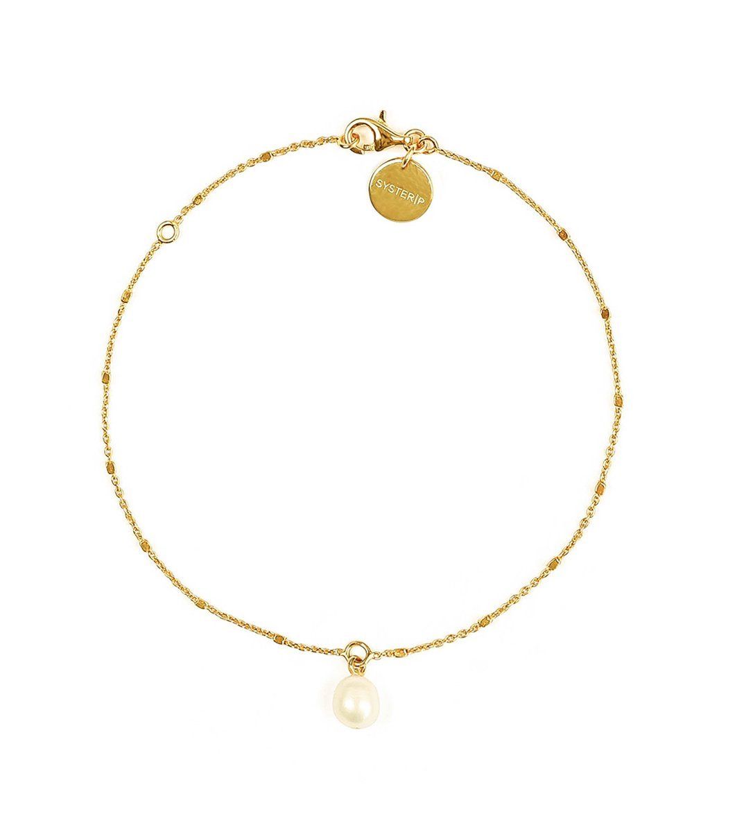 Armband Treasure Single Pearl i &auml;kta silver