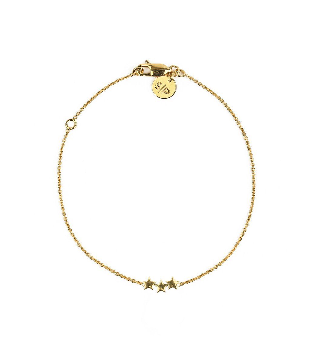 Armband Triple Star i &auml;kta silver