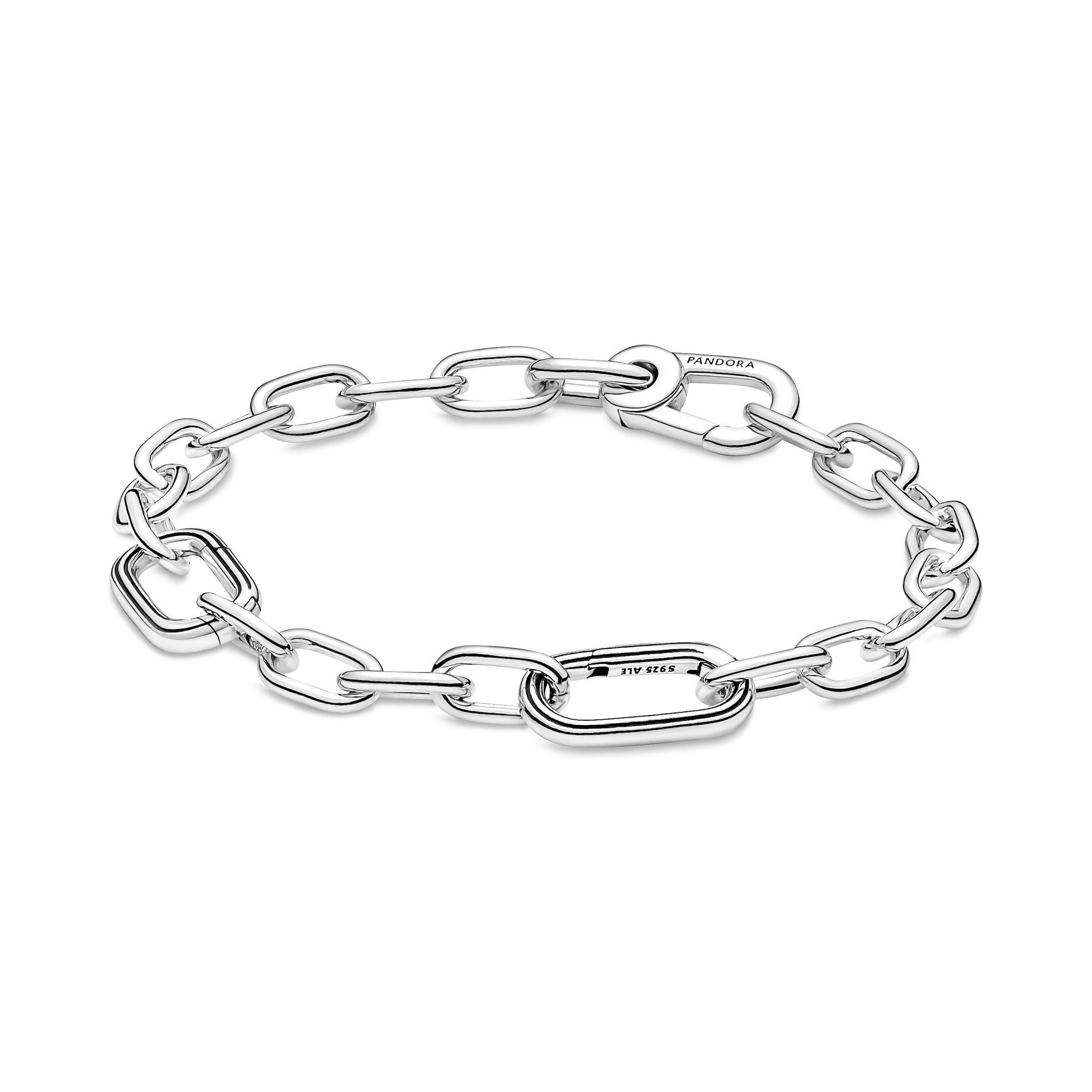 Armband i &auml;kta silver 20 cm