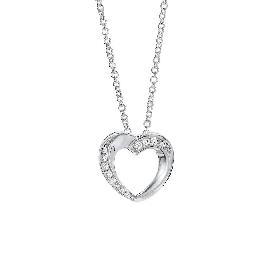 Halsband i &auml;kta silver