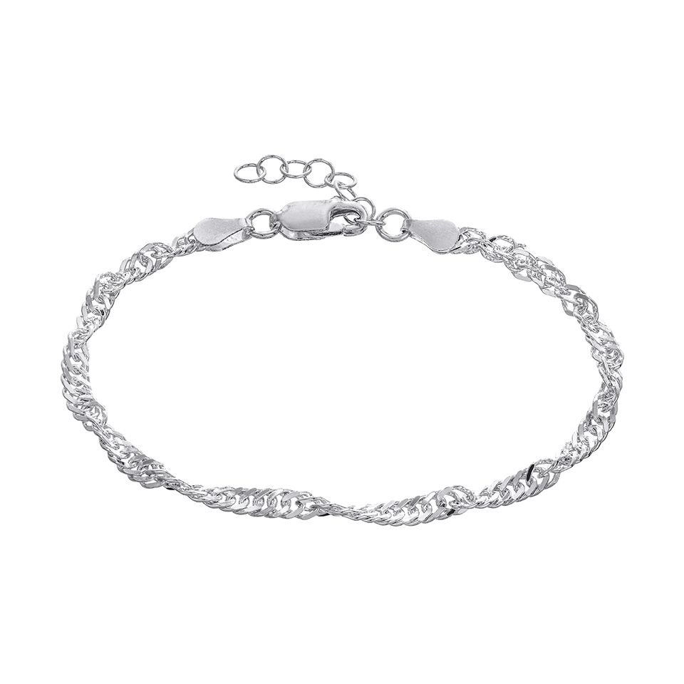 Armband i &auml;kta silver