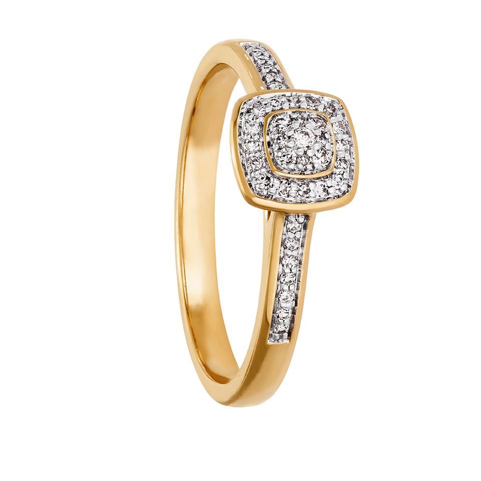 Diamantring i 18K guld, 16.5