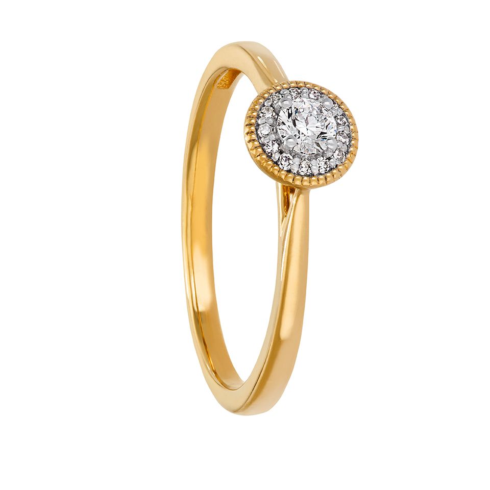 Diamantring i 18K guld, 16.0