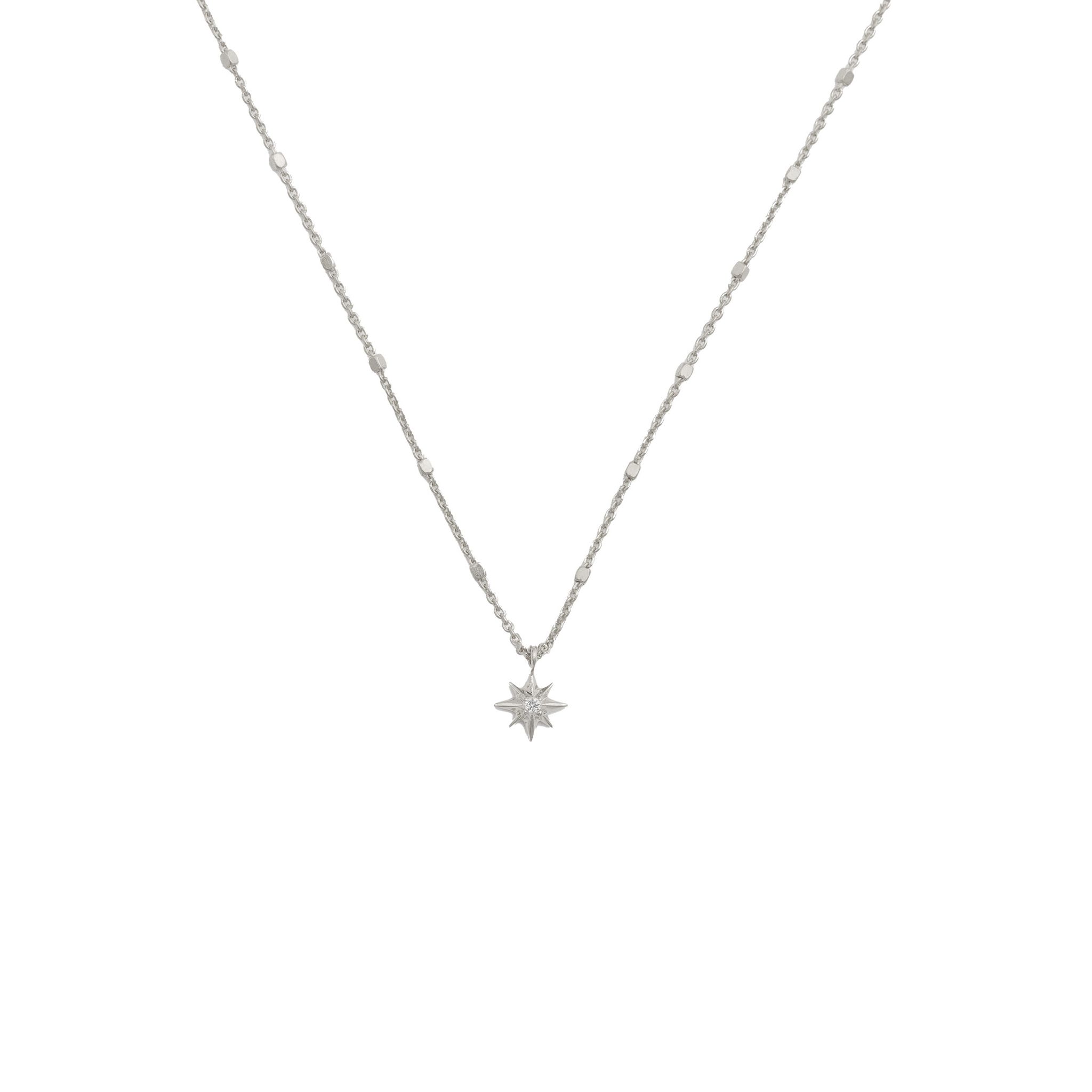 Halsband North Star i &aring;tervunnet &auml;kta silver