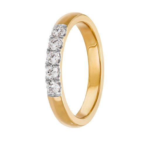 Diamantring i 18K guld, 15.5