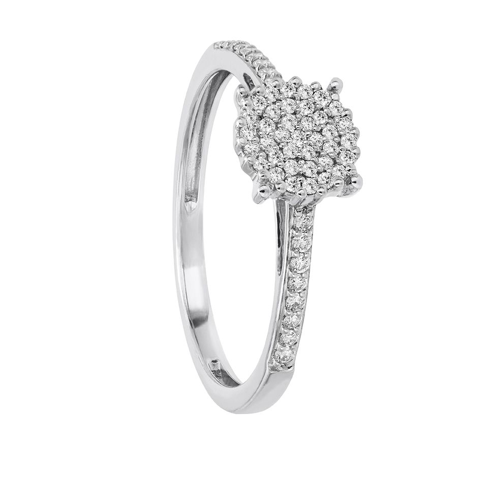 Diamantring i 18K guld, 16.5