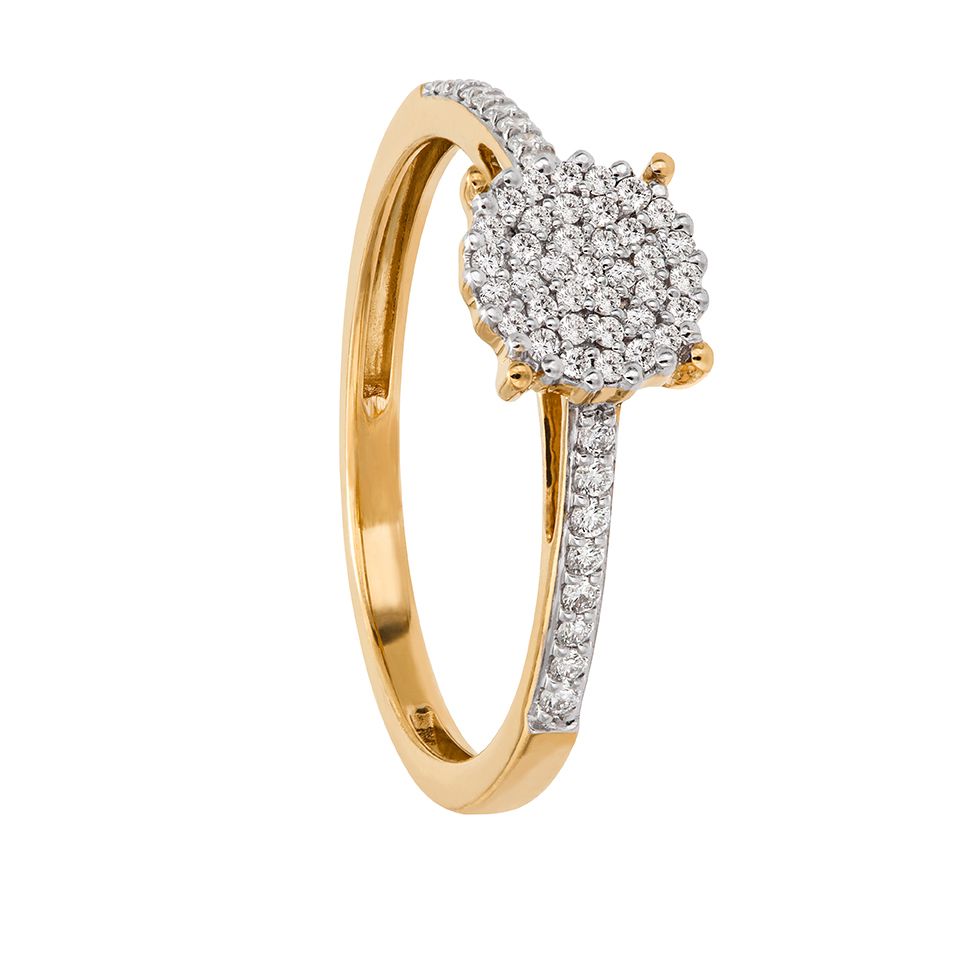 Diamantring i 18K guld, 16.0