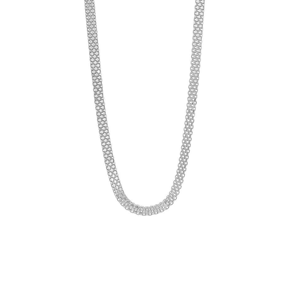 Halsband i &auml;kta silver