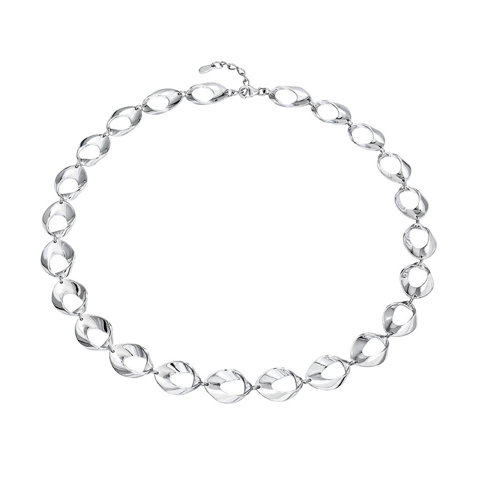 Halsband i &auml;kta silver