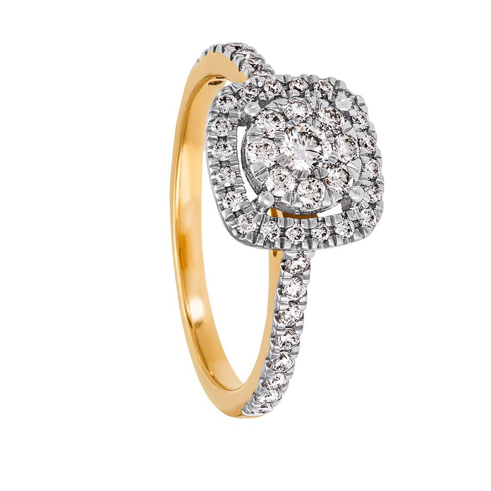 Diamantring i 18K guld, 15.5