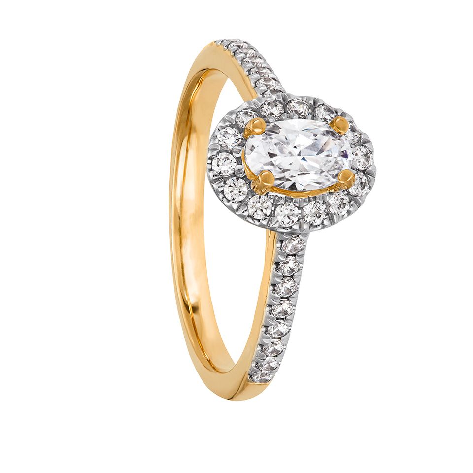 Diamantring i 18K guld, 18.0