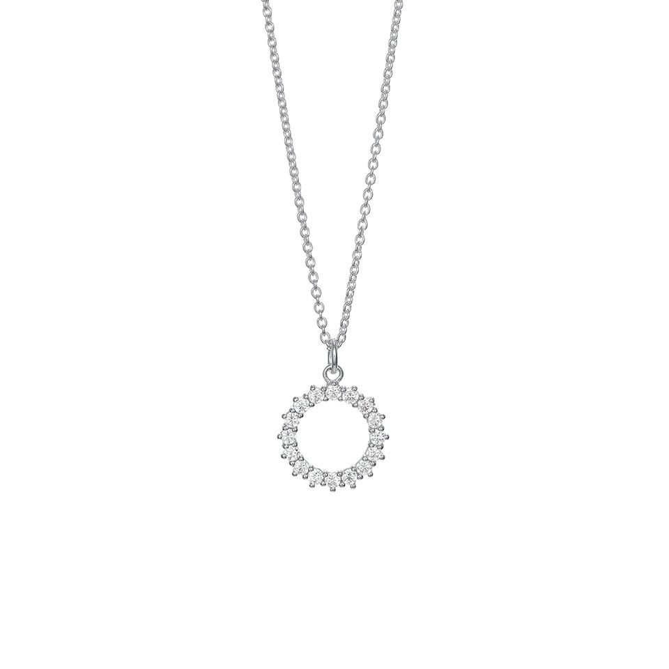 Halsband i &auml;kta silver