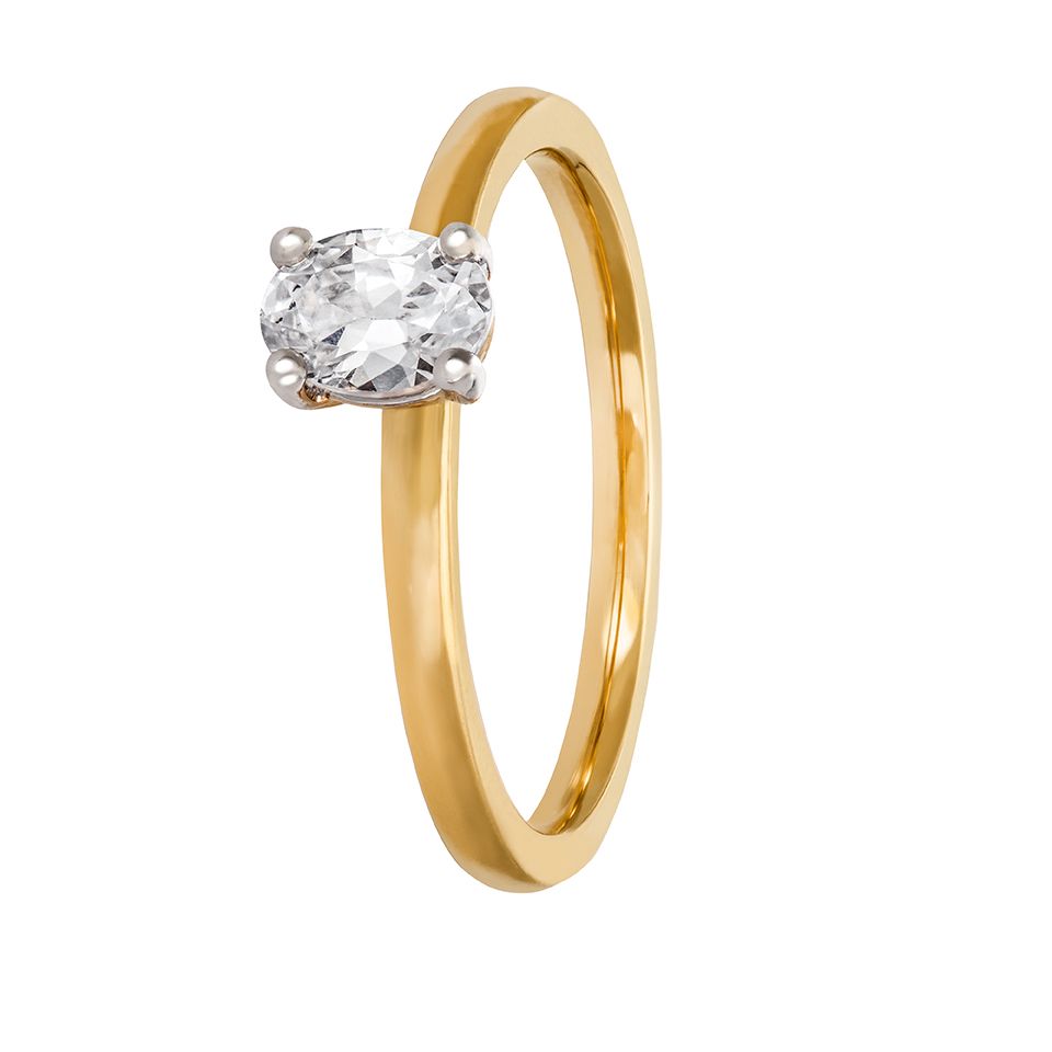 Diamantring i 18K guld, 15.0