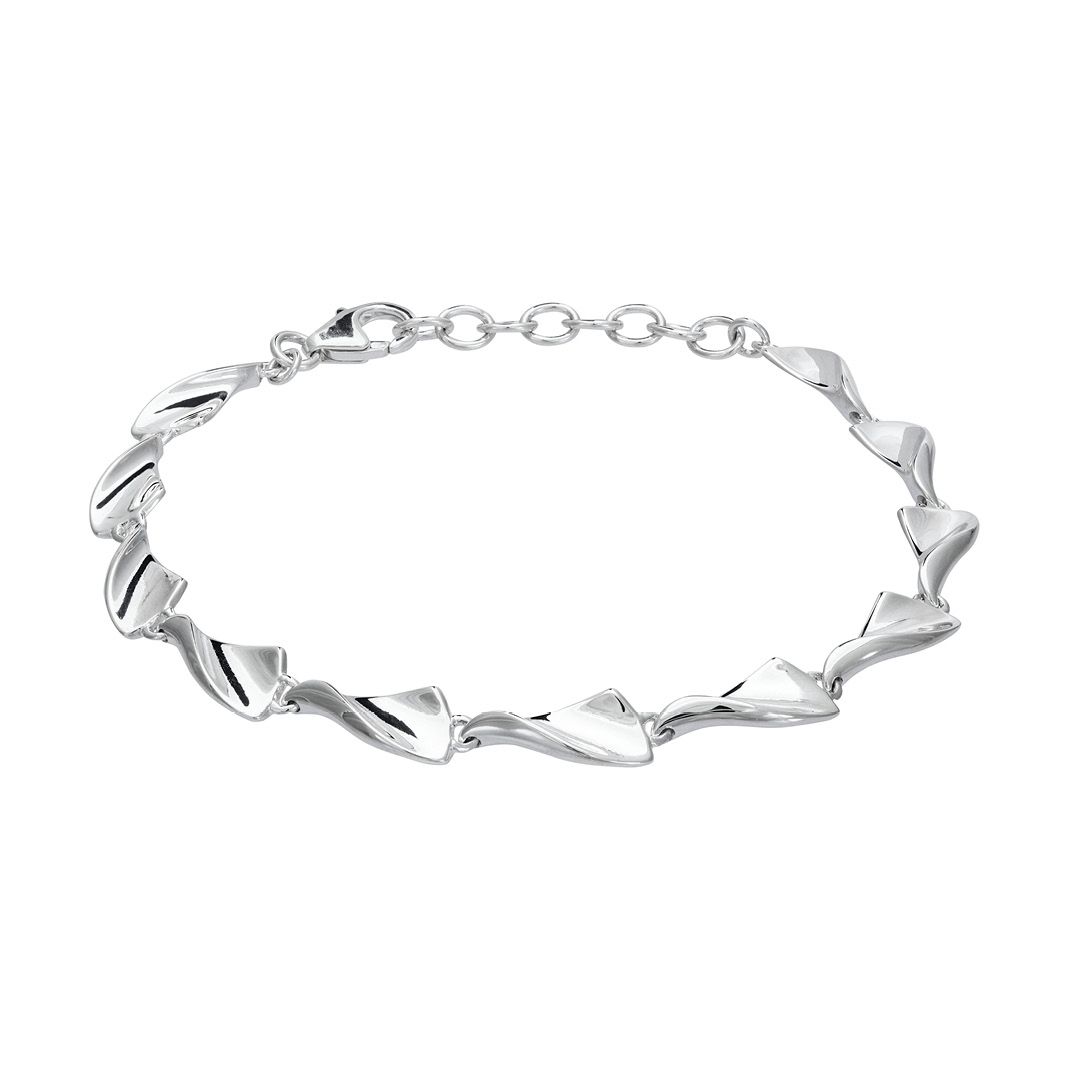 Armband i &auml;kta silver