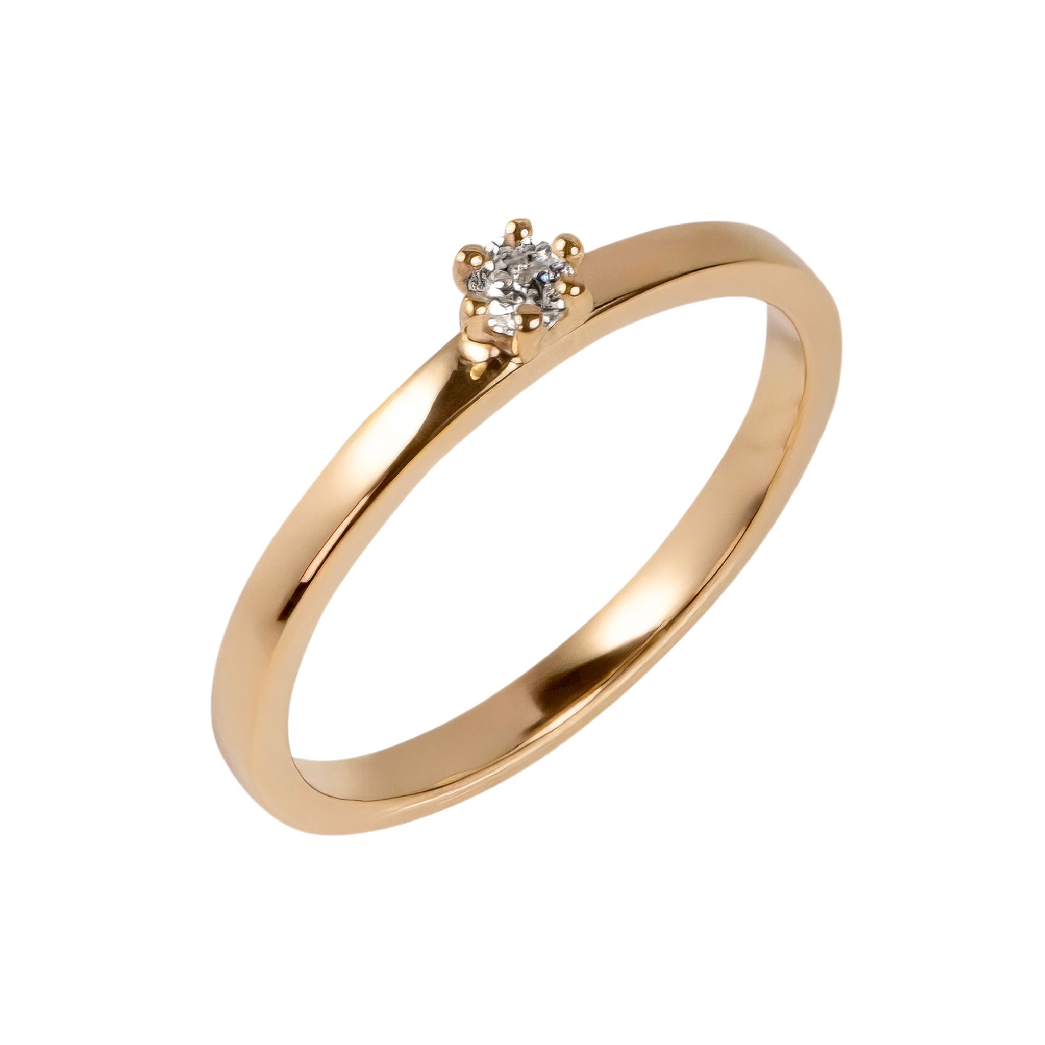 Diamantring i 18K guld, 44