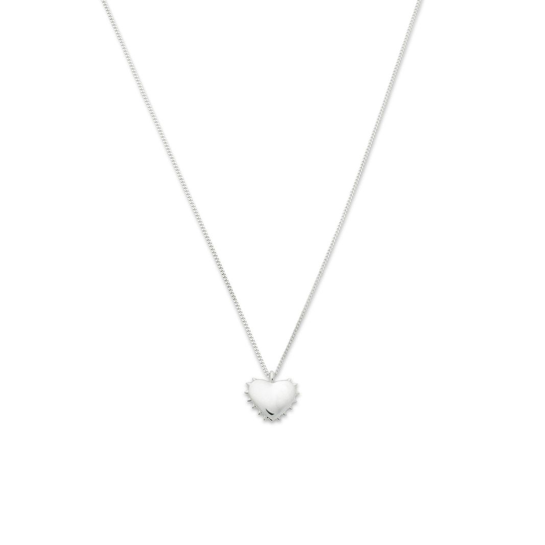 Halsband True Love Spike Heart i &auml;kta silver