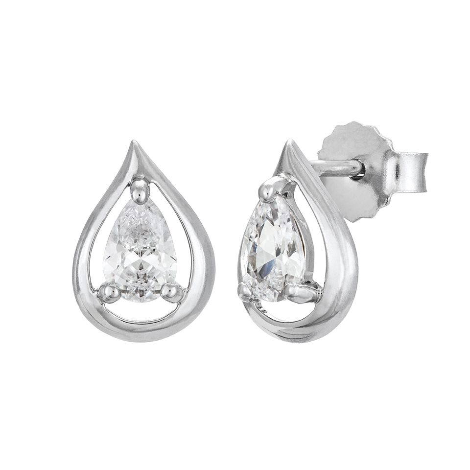 Örhängen i äkta silver med kubisk zirkonia 21321