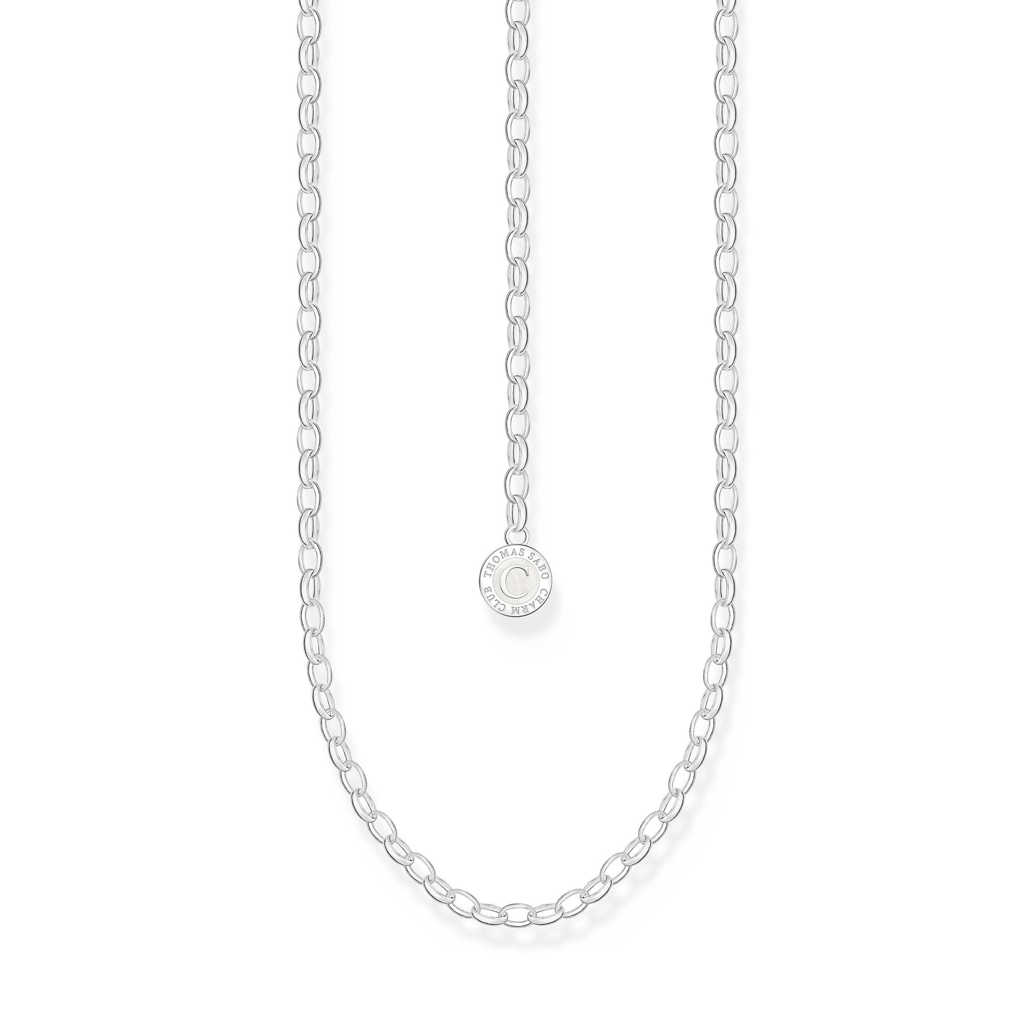 Halsband i &auml;kta silver