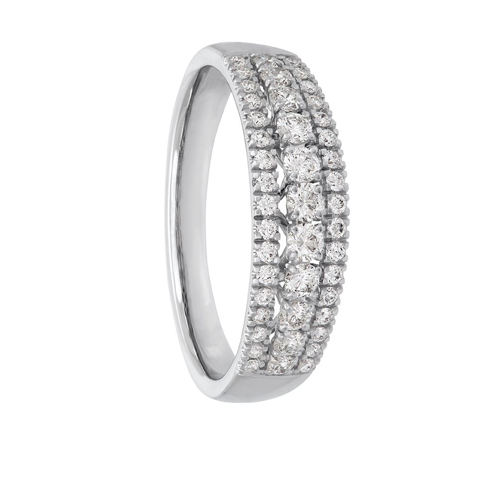 Diamantring i 18K guld - Allians, 15.0