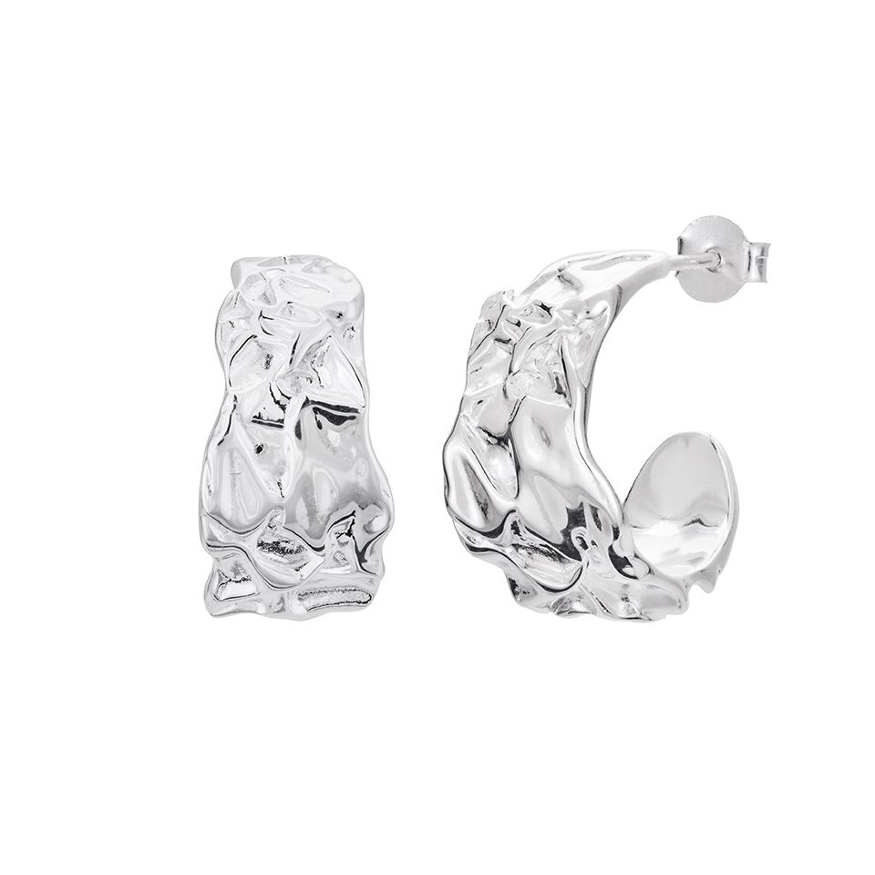 Organiskt formade halvcreoler i äkta silver