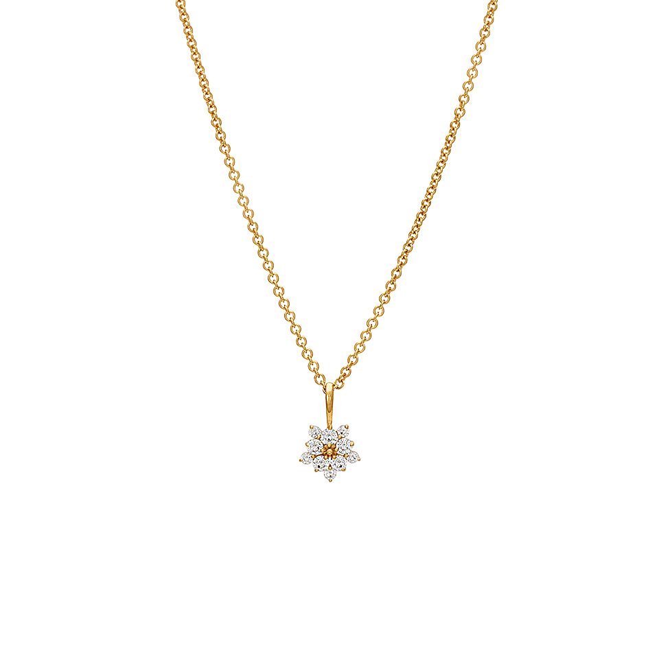 Halsband i &auml;kta silver med kubisk zirkonia