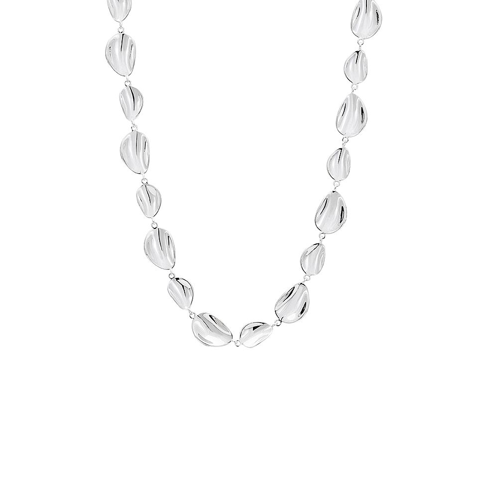 Collier i &auml;kta silver med b&ouml;ljande form