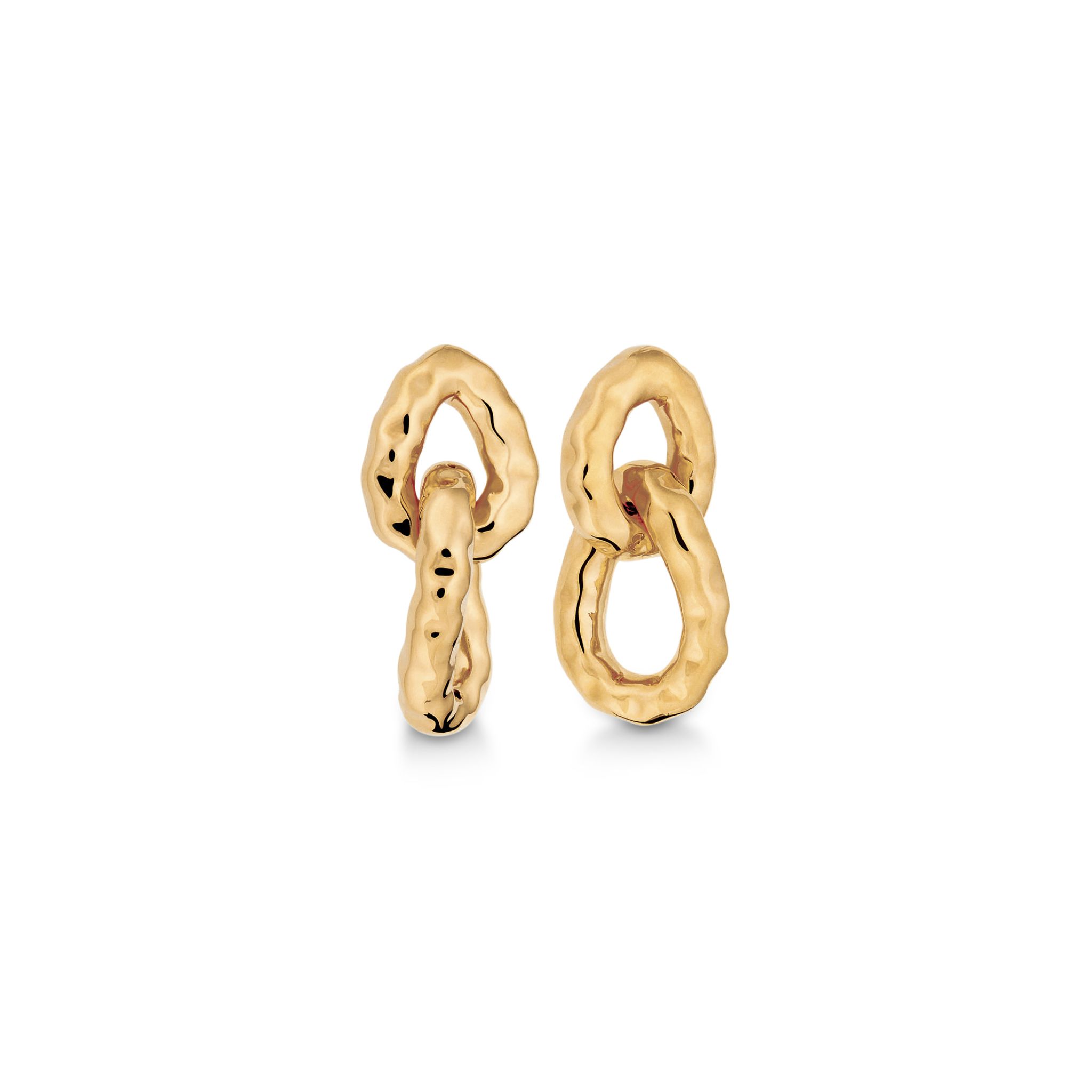 Örhängen i äkta silver- Bolded Hammered Links