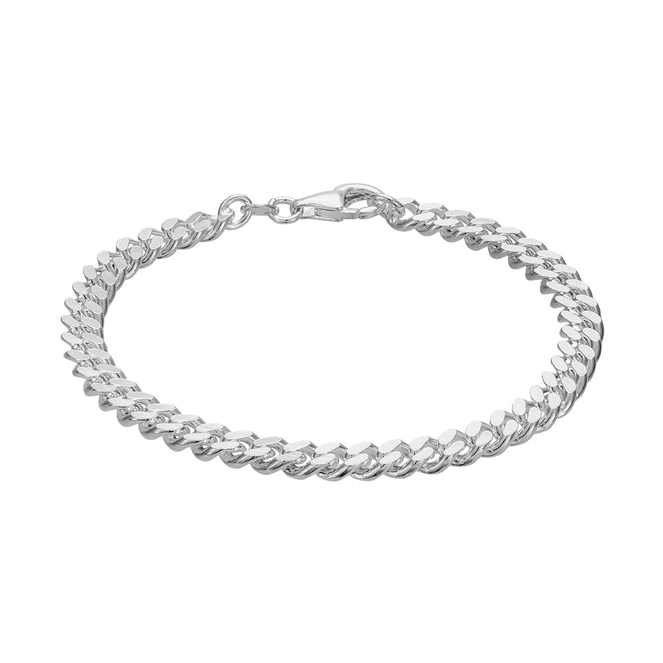 Pansararmband i &auml;kta silver